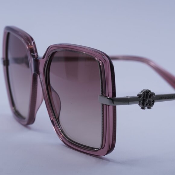 Roberto Cavalli SRC007 0D48 Sunglasses Pink Square Frame, Brown Lenses - Picture 2 of 11